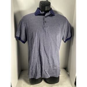 Peter England ELITE Casuals Mens blue Short Sleeve Polo Shirt Size Large